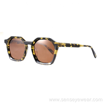 Custom Logo Women UV400 Bevel Acetate Polarized Sunglasses